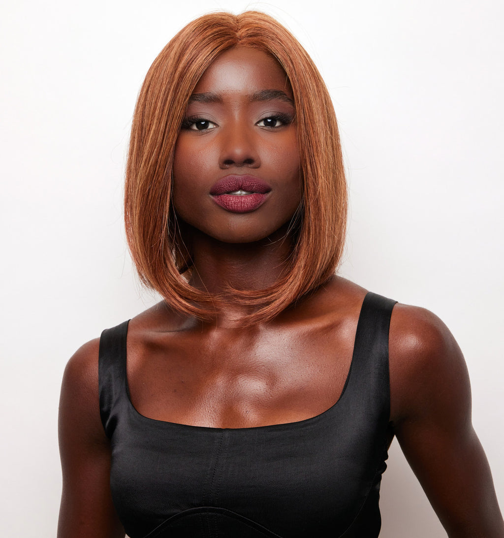 Harriet |  Alexander Couture Rene of Paris Wigs |   Human Hair  | Front View | Autum Teak