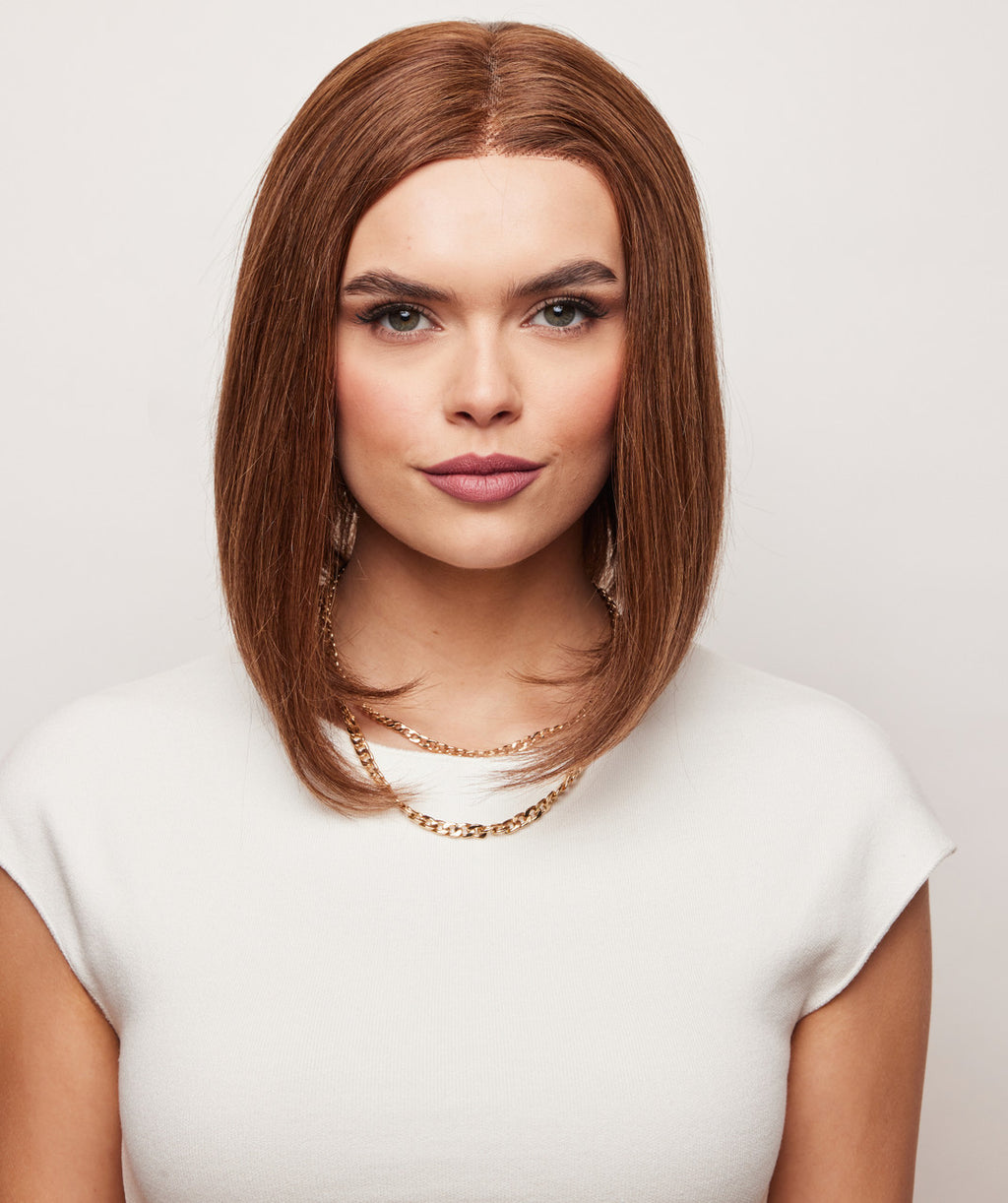 Harriet |  Alexander Couture Rene of Paris Wigs |   Human Hair  | front  View  Beige Brown