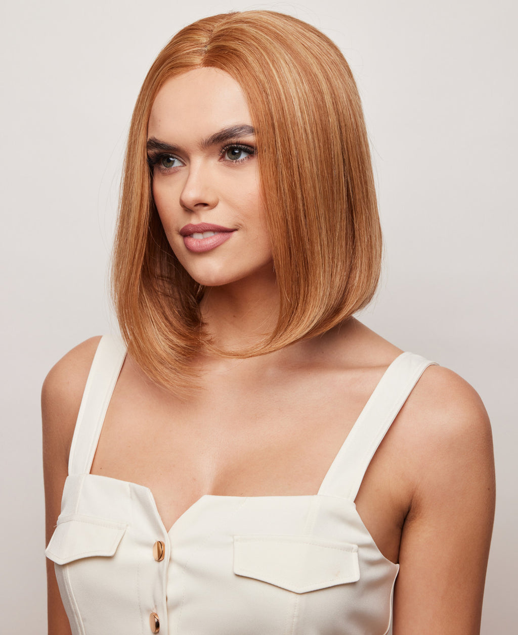Harriet |  Alexander Couture Rene of Paris Wigs |   Human Hair  | front  View 2  Strawberry Blond