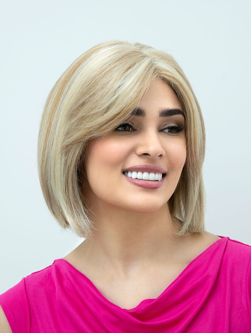 Envy Wigs Kimberly lace front  synthetic front view   Color vanilla butter