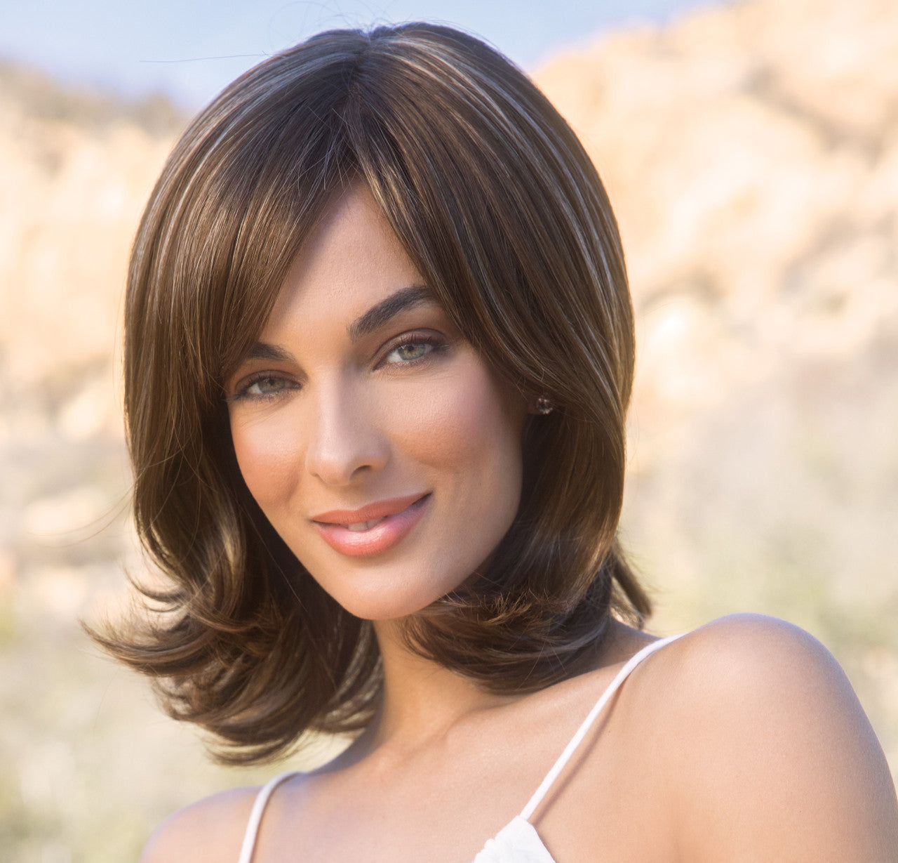 Levy | Amore Wigs | Monotop | Front View  - 3  Iced Mocha R