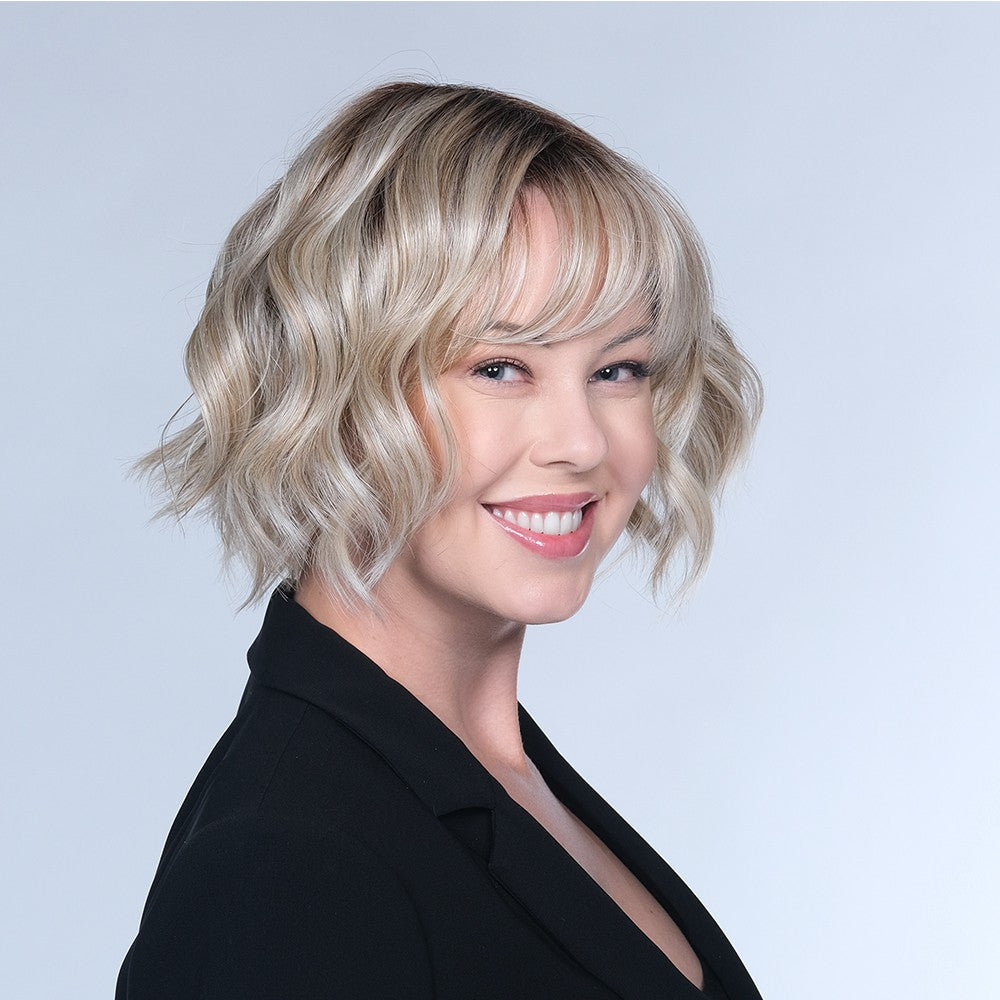 Morning Storm |  Belle Tress Wigs | Lace Front | Heat Safe | Side  View Butter beer blond