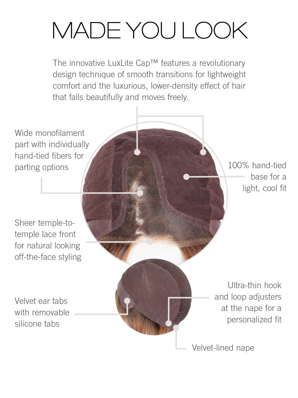 Made You Look | Raquel Welch | Monopart | Lace Front | Hand tied | cap View | RL29/25 Golden Russet