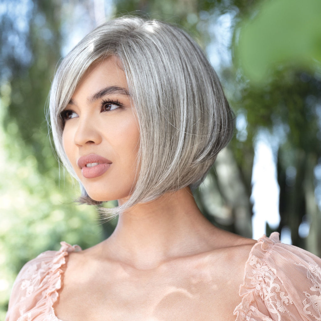 Nikki | Orchid Collection | Lace Front Lace part | Side View |  Salt & Pepper