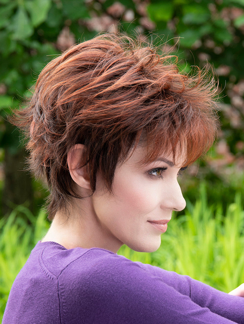 Ophelia - Envy Wigs - Side view | dark red 4