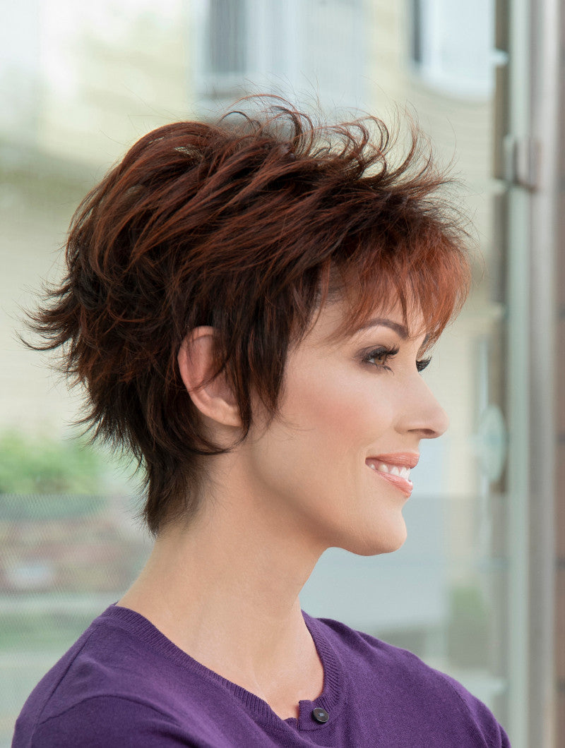 Ophelia - Envy Wigs - Side view | dark red 2