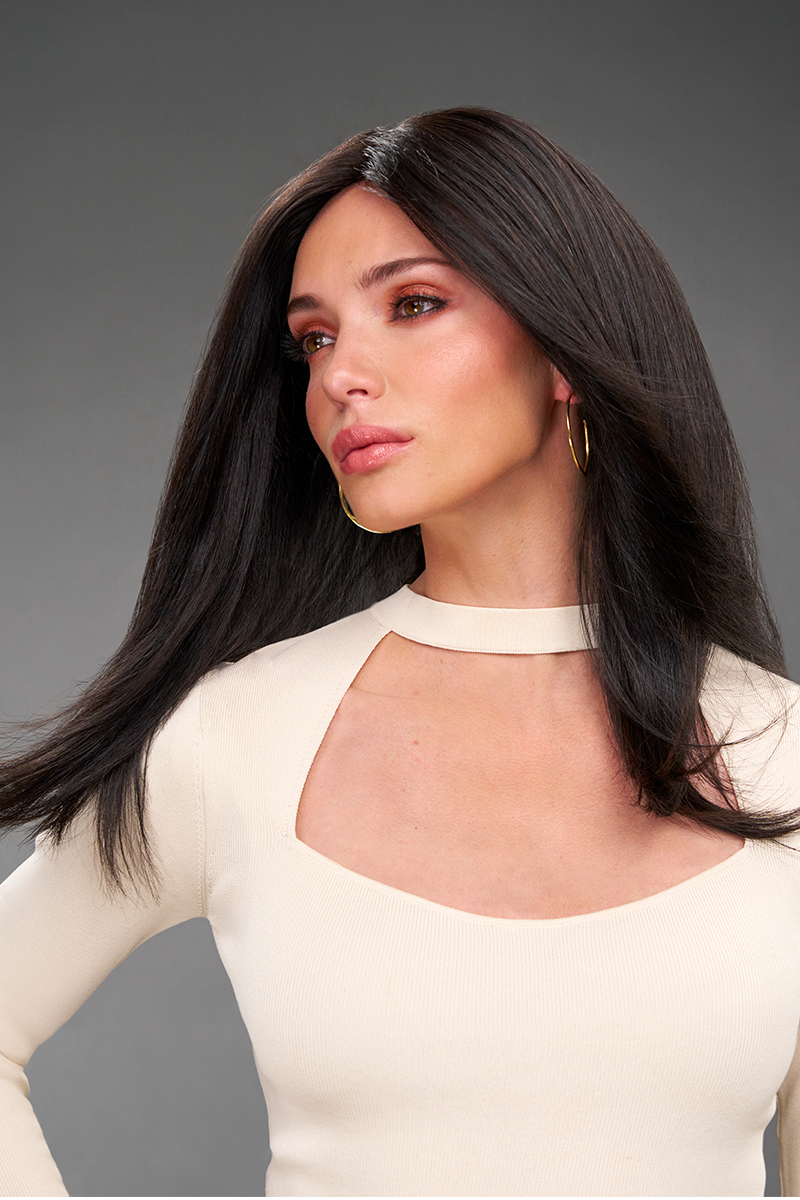 Phoenix | Jon Renau Human Hair Wig | Front view 2 color 1B