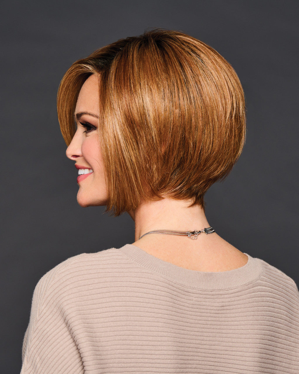 Boudoir Glam | Raquel Welch | Monopart | Lace Front | Hand tied | back view |  RL29/33SS SS Iced Pumpkin Spice