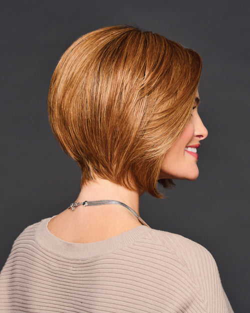 Boudoir Glam | Raquel Welch | Monopart | Lace Front | Hand tied | side view |  RL29/33SS SS Iced Pumpkin Spice