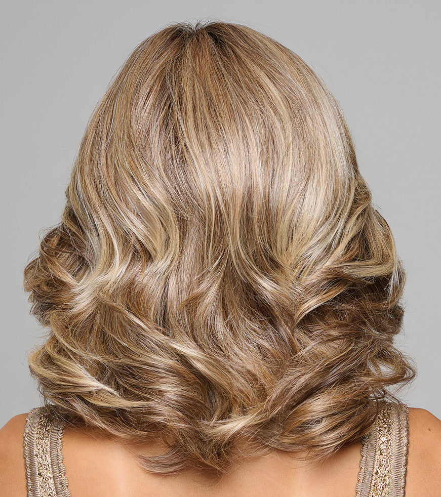 Flip the Script | Raquel Welch Wigs | RL12/22SS Shaded Cappuccino | Rear View