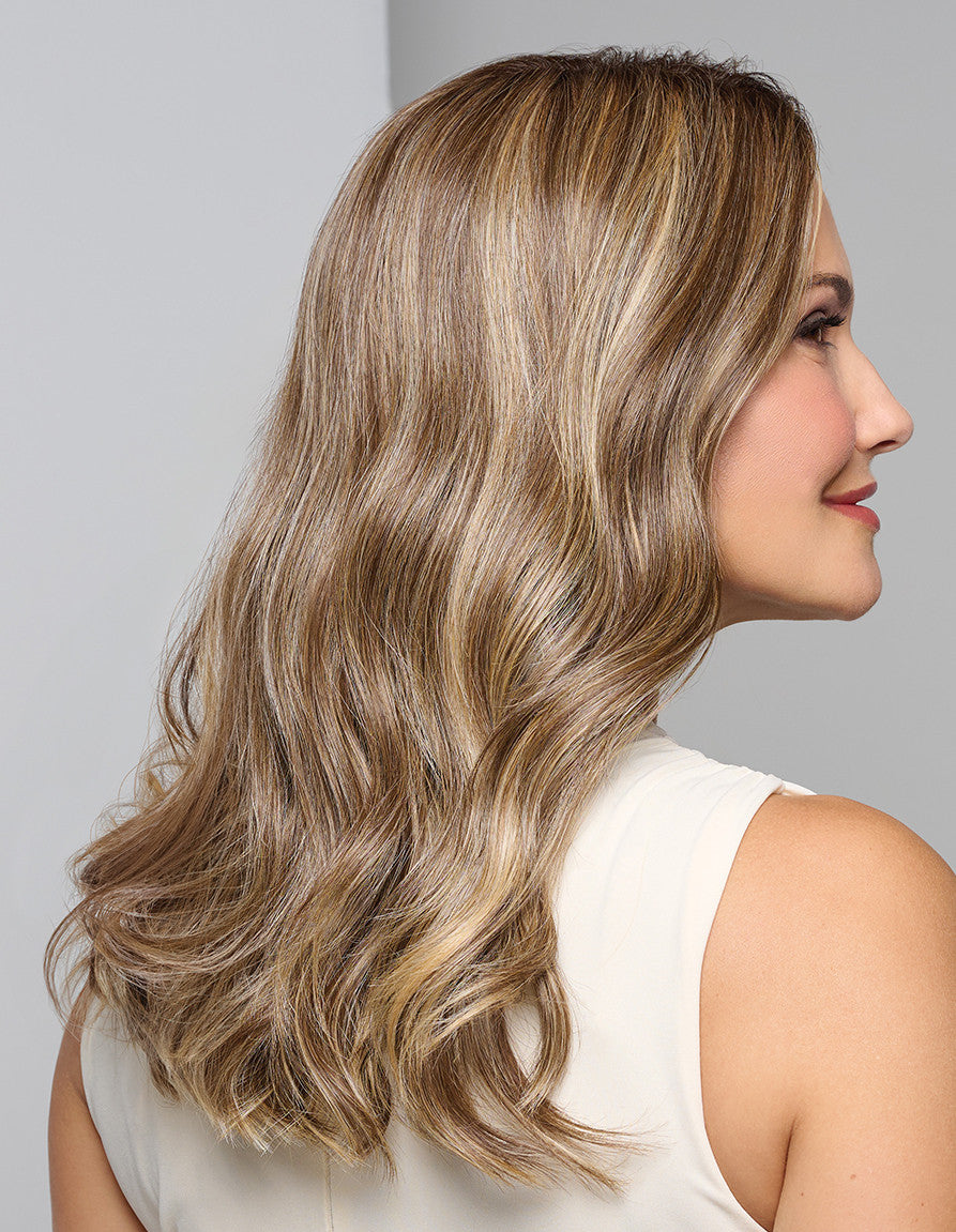 Selfie Mode | Raquel Welch Wigs | RL9/24SS Shaded Iced Cafe Latte | Side View