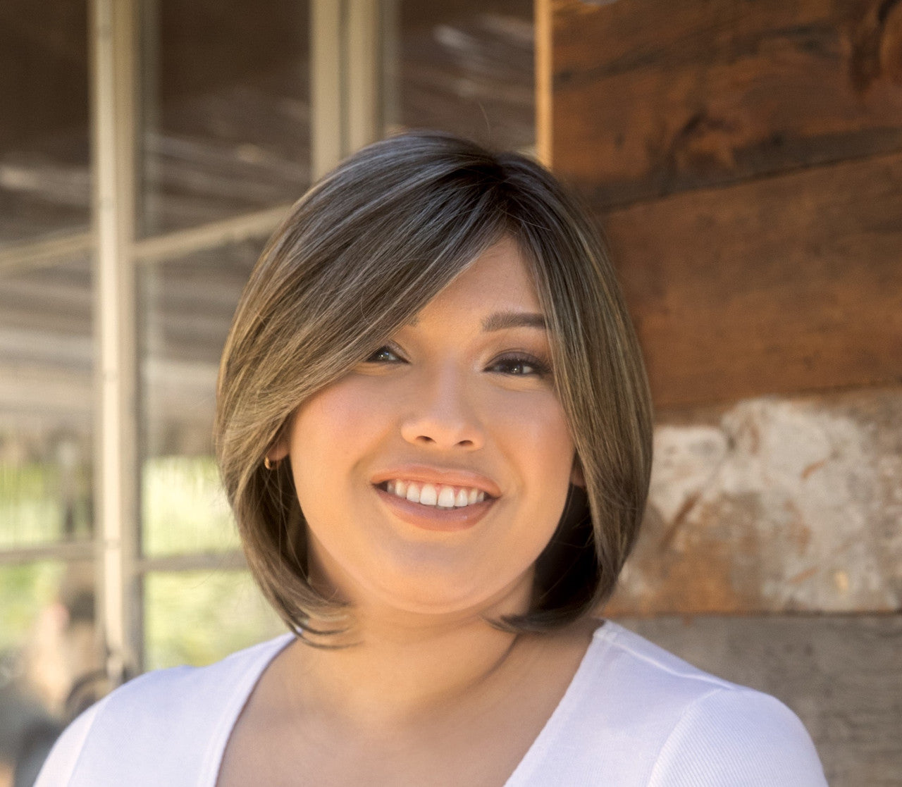 Sybil | Amore Wigs | Extended Lace Front Monotop |  Hand tied | Front View Cashmere Brown