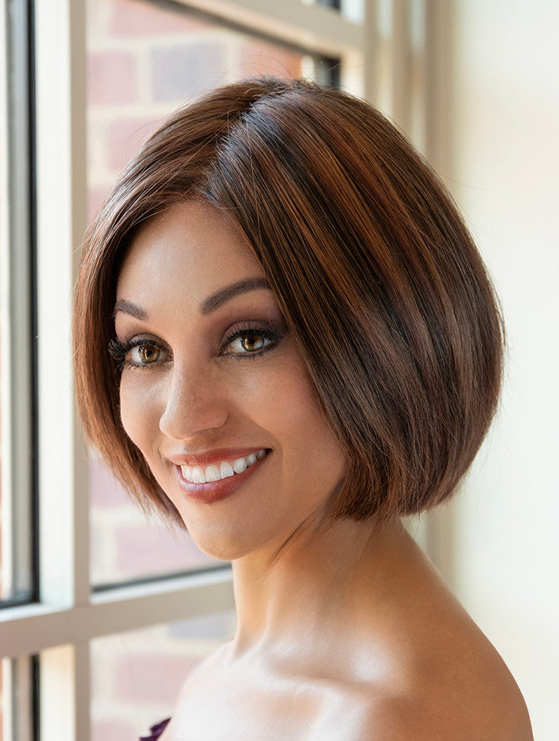 Envy Wigs Tasha  lace front monotop hand tied  synthetic Cinnamon Raisin