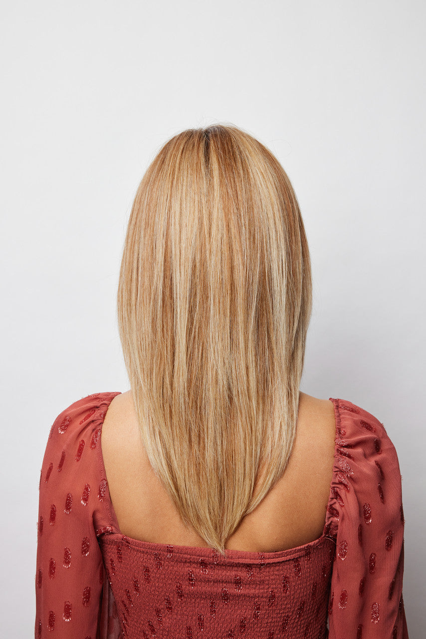 Thea | Amore Wigs | Monotop | Lace Front Remy Human Hair | back View | Hazelnut cream