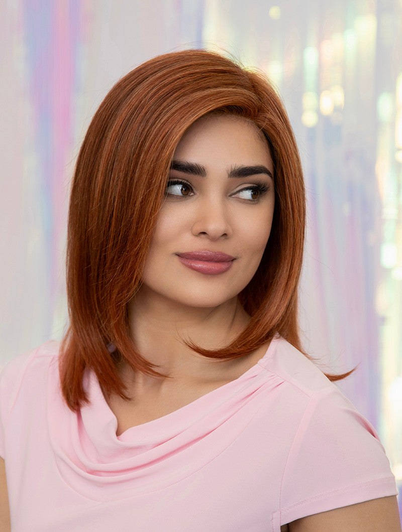 Zoey - Envy Wigs side cap view lighter red 2