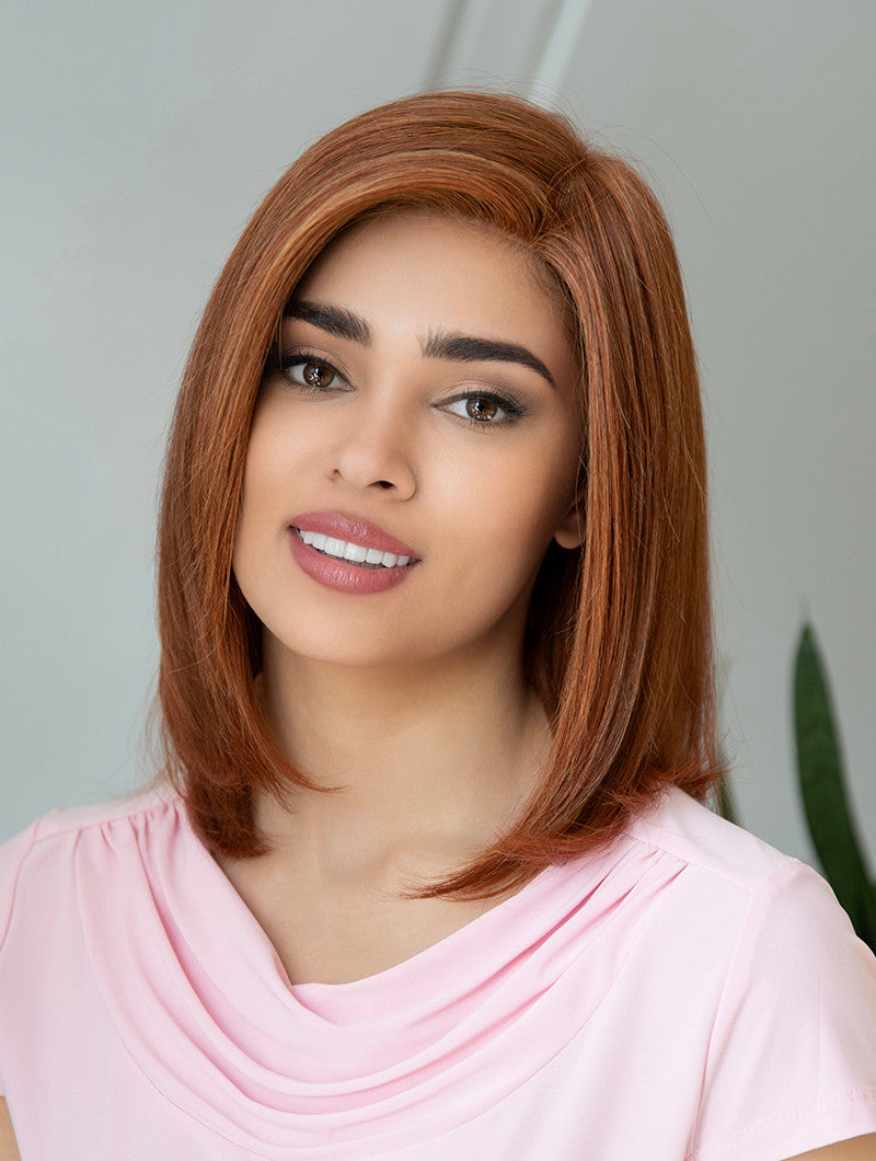 Zoey - Envy Wigs side cap view lighter red 4