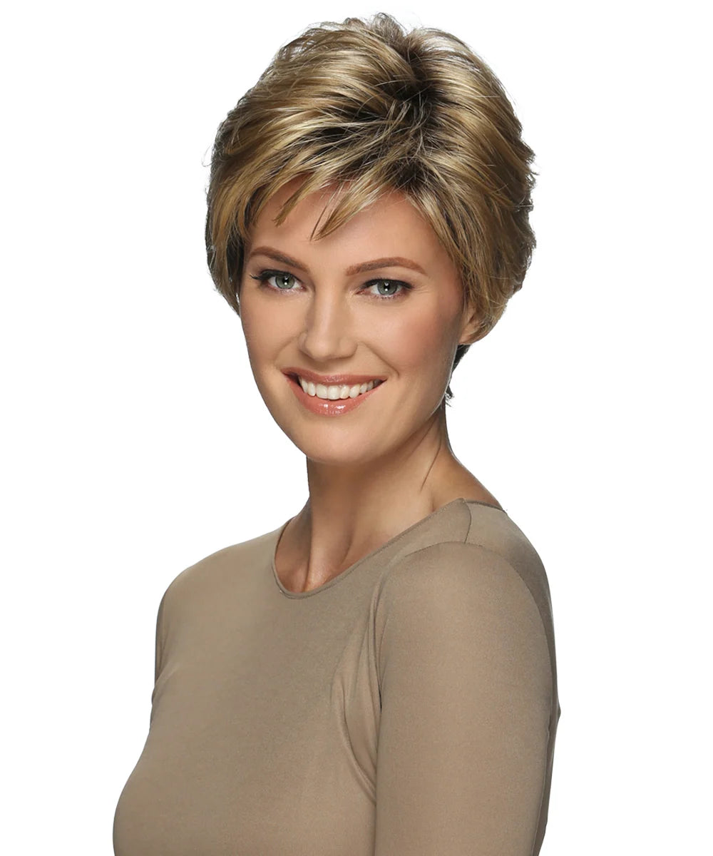 Billie | Estetica Designs | Pure Stretch Cap | Short Gamin Wig with Bangs