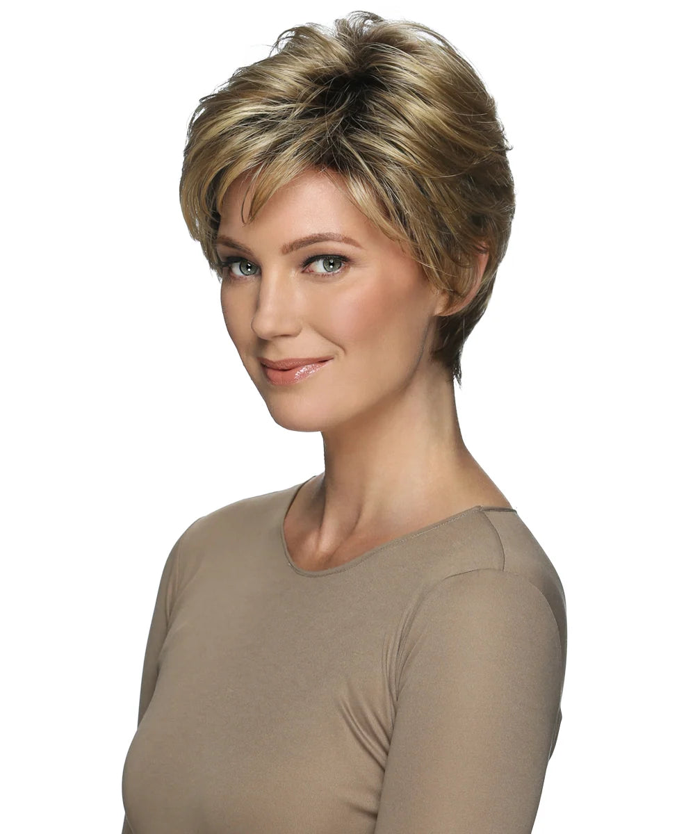 Billie | Estetica Designs | Pure Stretch Cap | Short Gamin Wig with Bangs