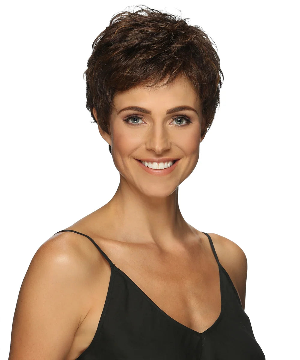 Charlee | Estetica Designs | Pure Stretch Cap | Short Pixie Wig with Bangs