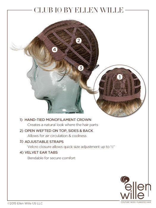 Club 10 Wig by Ellen Wille - Mono Crown Synthetic