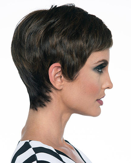 Fiona - Envy Wigs - Side view - Dark Brown